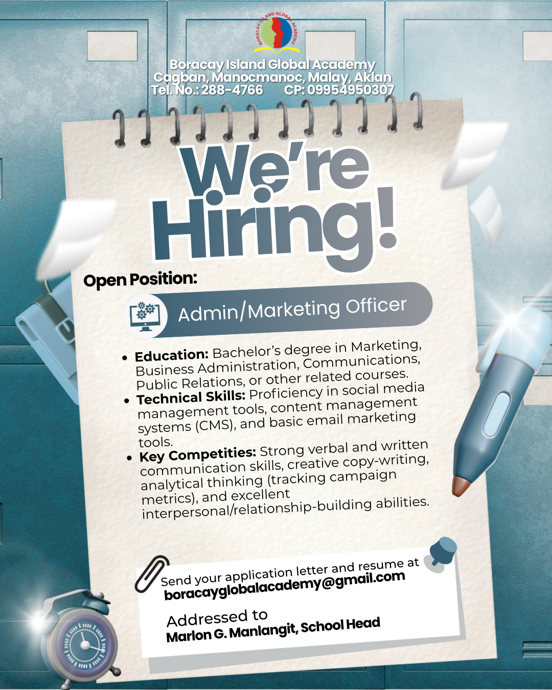 Job Vacancy | Admin/Marketing Officer